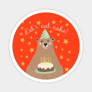 Let's eat Cake! Birthday Bear Magnet